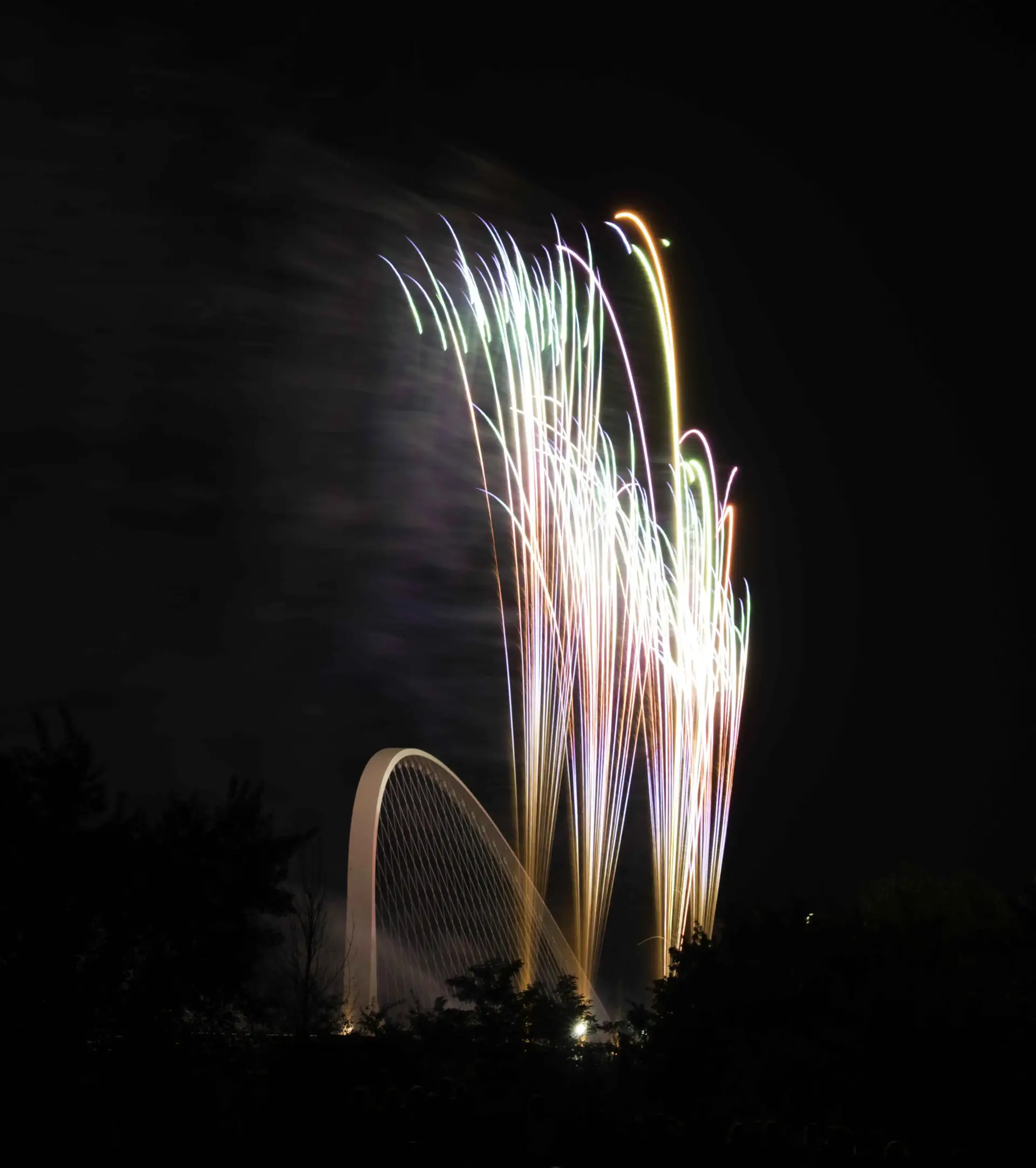 des feux d’artifice dans le ciel nocturne